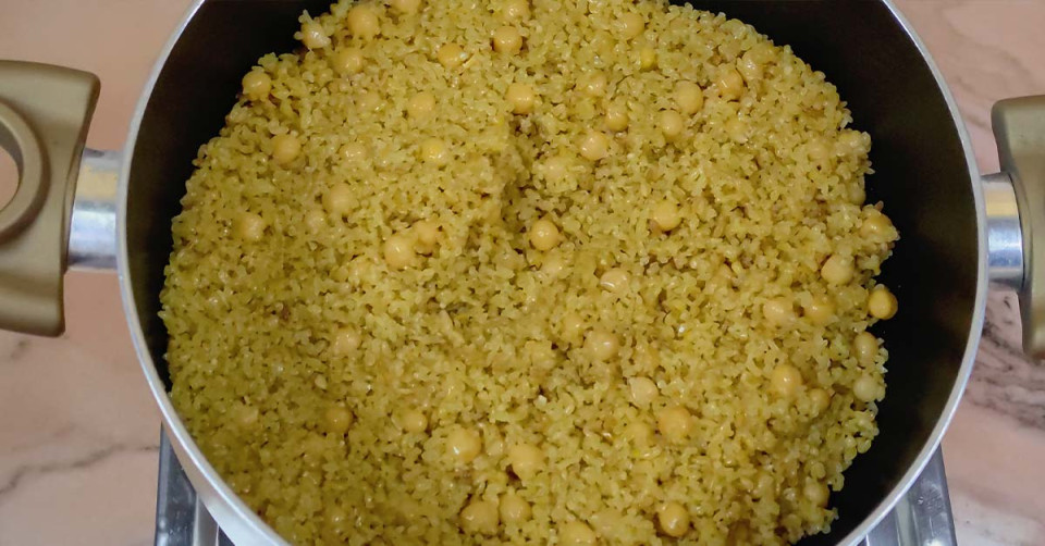 طهي البرغل بالدجاج