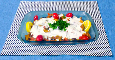 فتة الباذنجان المشوي بالطحينة